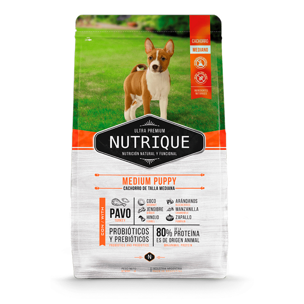 Сухой корм Vitalcan Nutrique Medium puppy с индейкой, для щенков средних пород, 3 кг