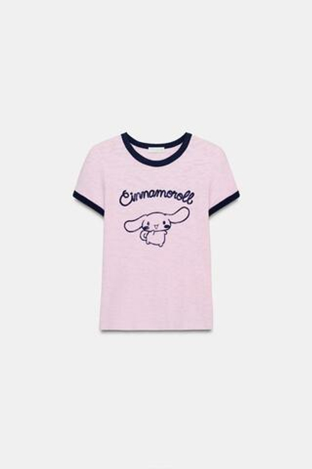 ZARA ФУТБОЛКА ФЛАМЕ CINNAMOROLL©, РОЗОВЫЙ