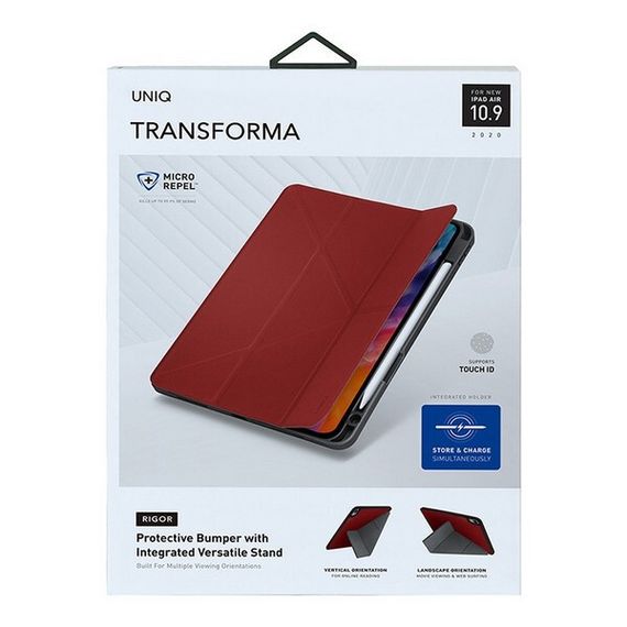 Чехол Uniq Transforma Rigor Anti-microbial для iPad Air 10.9&quot; 2022/20 с отсеком для стилуса (NPDA10.9(2020)-TRIGRED) Red