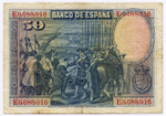 Банкноты Испания 25 и 50 песет 1928 год. VF