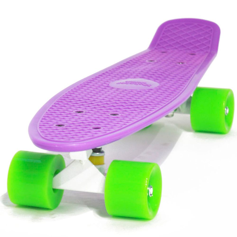 Пенни борд Hubster Cruiser 22 фиолетовый с зелеными колесами