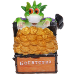 Фигурка «Дракон с кучей золота» 8,8*6,5*11 см, микс