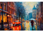 Алмазная мозаика 30х40см. "Дождливый город" с полн.заполнен.на подрам. (30 цв.) (Арт. НД-0355)
