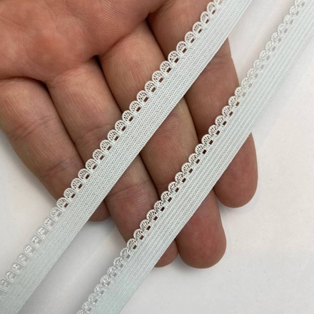 Отделочная резинка ажурная светло-голубая 10 мм