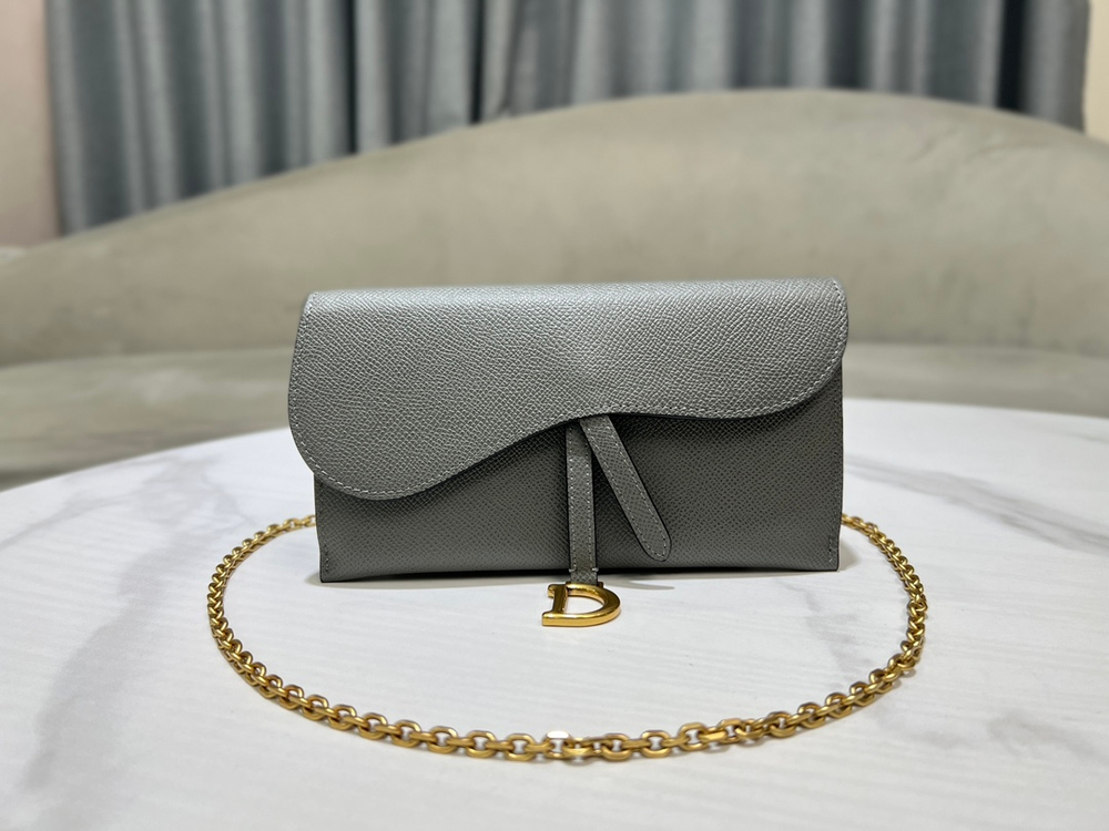 Christian Dior Long Saddle Wallet with Chain