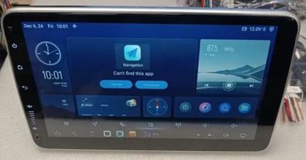 1DIN магнитола с поворотным экраном 10.1" - Carmedia KP-1007-6128-TS20 на Android 14, 6+128Гб, CarPlay, 4G SIM-слот