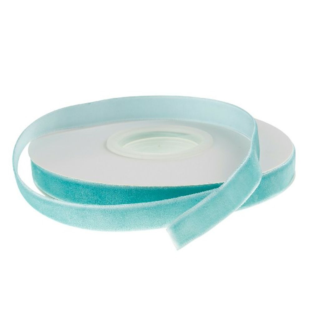 Лента декоративная (бархат) 12ммx10ярд (Тиффани)