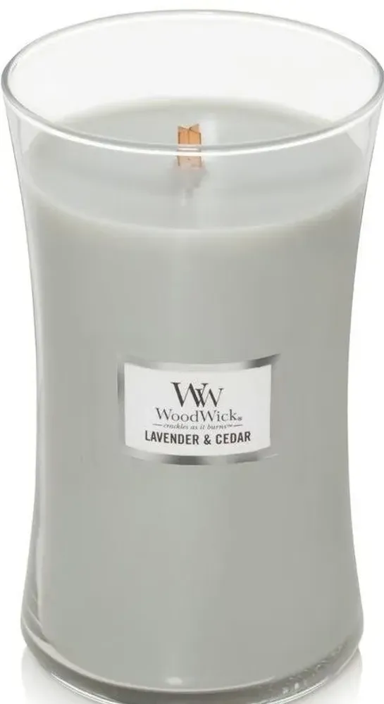 WOODWICK LARGE HOURGLASS LAVENDER AND CEDAR CANDLE 609 GR