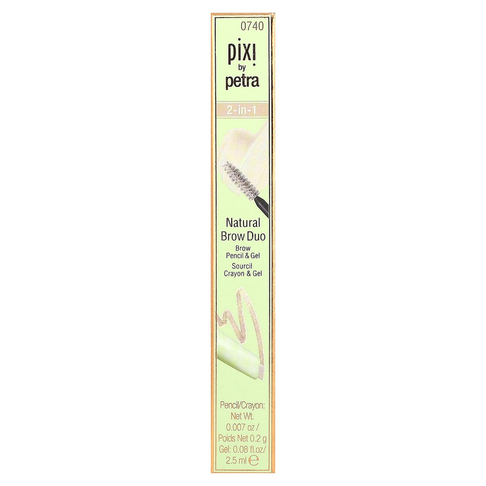 Pixi Beauty, 2-в-1 Natural Brow Duo, карандаш и гель для бровей, 0740 натуральный блонд, 1 шт.