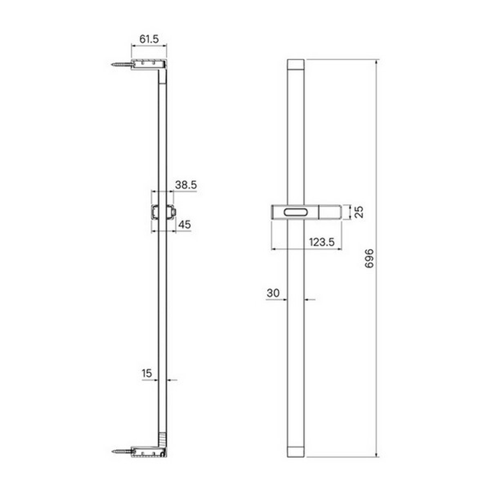 Стойка для душа 696мм IDDIS SLI70BLi17 нерж. сталь, ЧЕРНАЯ матовая, коробка