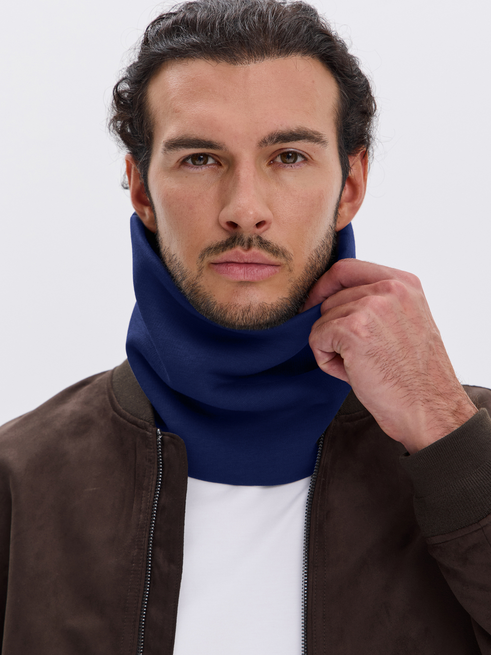 Снуд из футера с начесом для мужчин