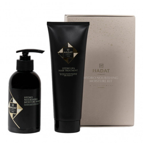 HADAT Hydro Combo - Набор Увлажнение и сияние (шампунь 250 мл+маска 300 мл) бежевый