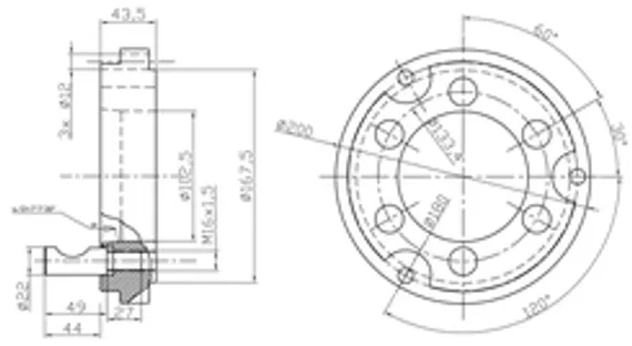 Фланец для патрона Optimum Ø 315 мм Camlock №8
