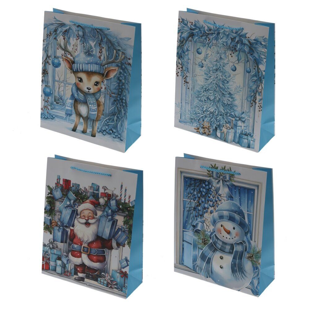 GAEM Пакет подарочный (бумага 210г/м2, блок 12шт), L26 W10 H32 см, 4в.