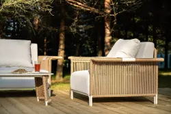 "Мальдивы" лаунж-зона из искусственного ротанга, цвет соломенный