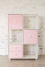 Стеллаж Кубик В2 МДФ белый/орхидея