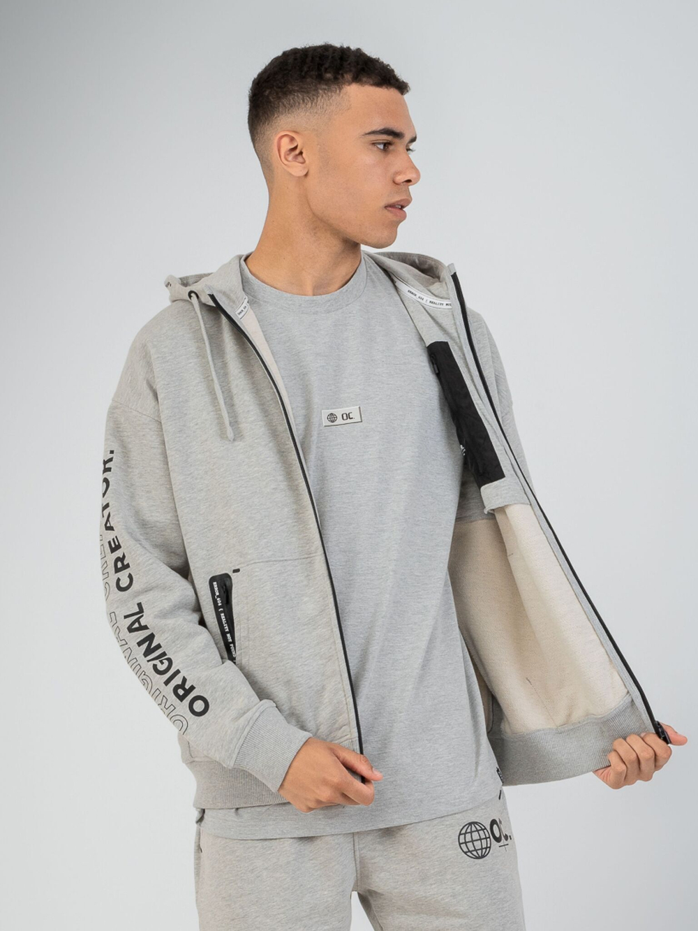 Толстовка мужская ORIGINAL CREATOR ERROR_404 ZIP HOODIE, Серый