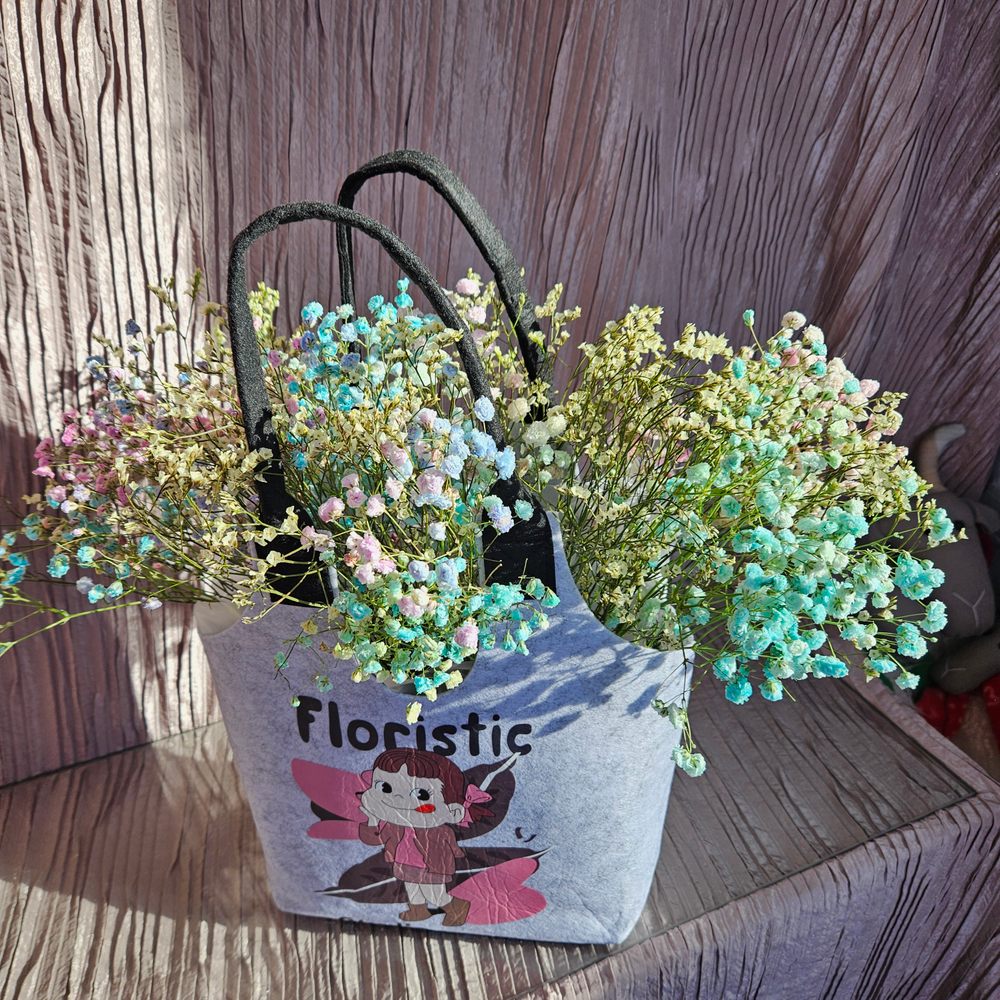 Композиция в фетровой сумочке "Романтичная"