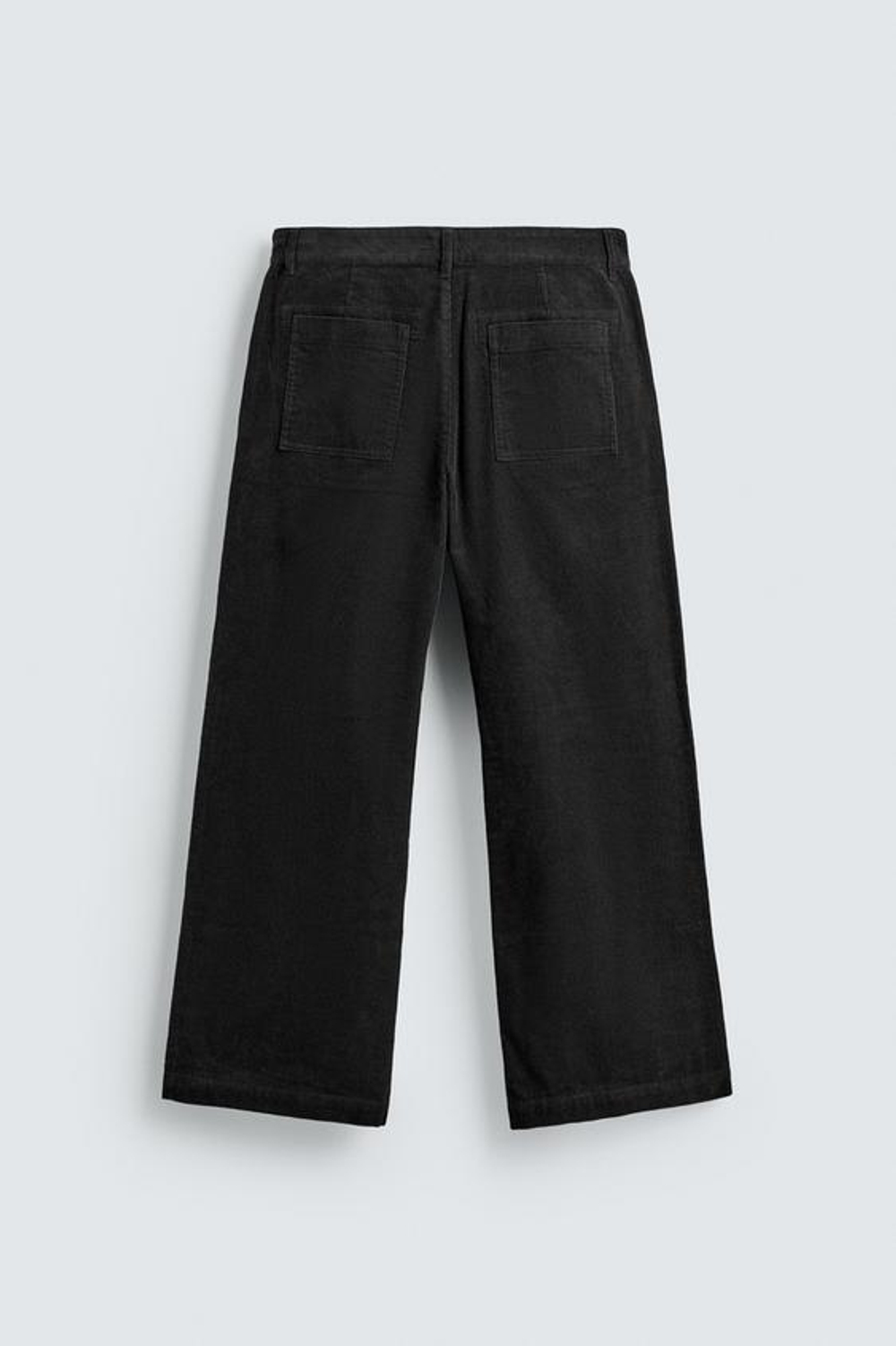 ZARA РАСКЛЕШЕННЫЕ БРЮКИ ИЗ ВЕЛЬВЕТА, ЧЕРНЫЙ