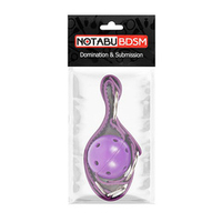 Фиолетовый кляп-шарик 4,5см на регулируемом ремешке с кольцами Bior Toys Notabu NTB-80534