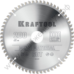 KRAFTOOL Multi Material 200х32мм 60Т, диск пильный по алюминию