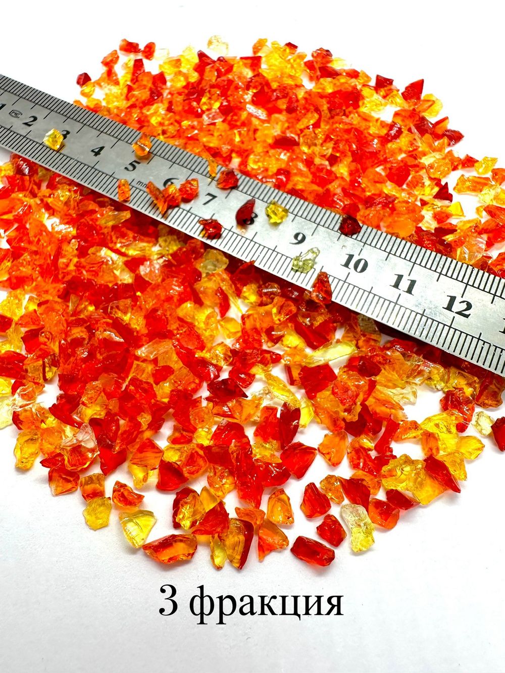Стеклянная крошка Алая микс фракция № 3