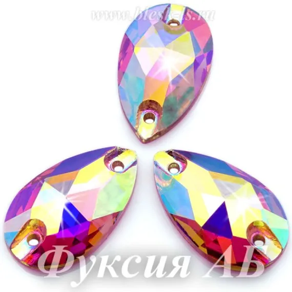 Пришивная капля Dongzhou с 2 отверстиями, Фуксия АБ