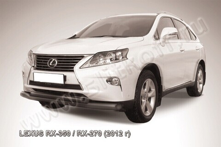 Защита переднего бампера Lexus RX-350 RX-270 (2012-2015) d76+d57 серебристая