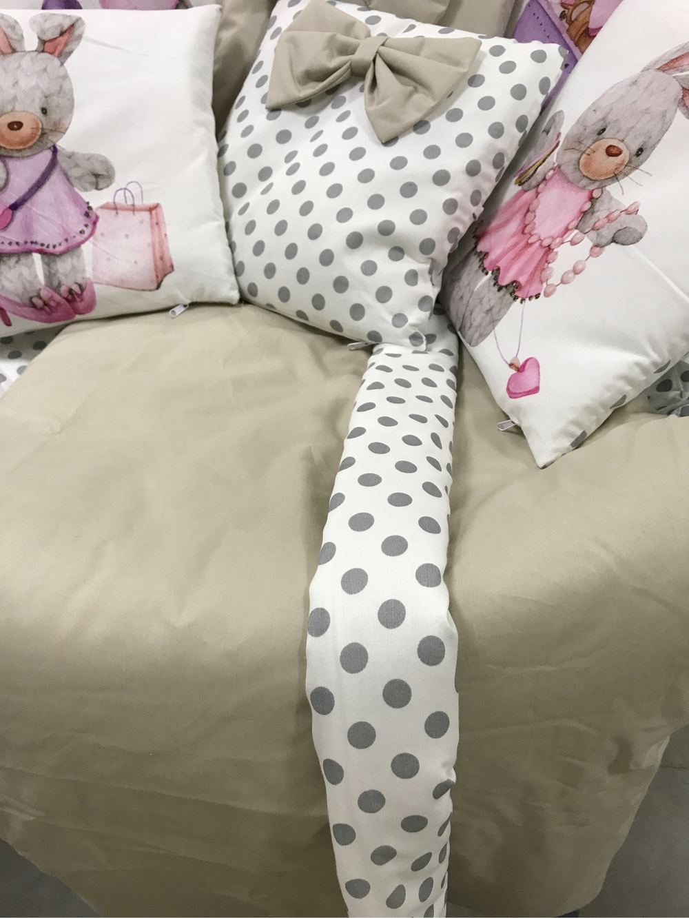 Комплект в кроватку 18 предметов "Кролик коричневый", сатин