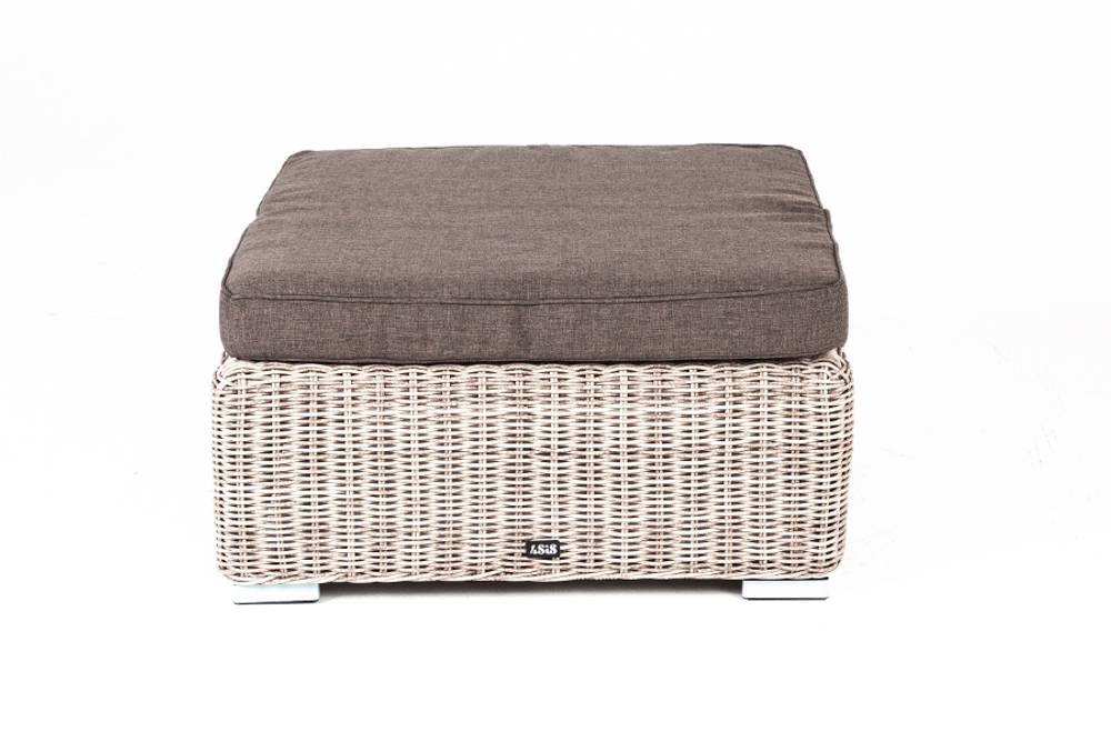 "Лунго" плетеная оттоманка с подушкой, цвет бежевый