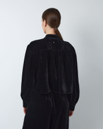 Комплект: блуза и брюки из шелкового бархата черный