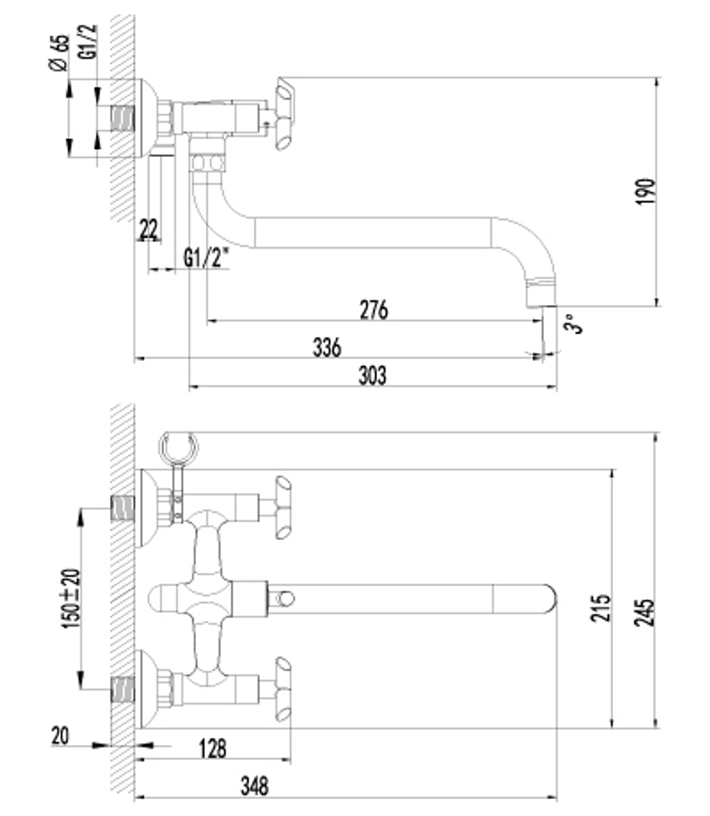 LEMARK Серия PRACTICA. Смеситель универсальный с круглым поворотным изливом 300 мм – LM7551C