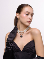 Колье "Pure" White Very Long из перламутра Silver