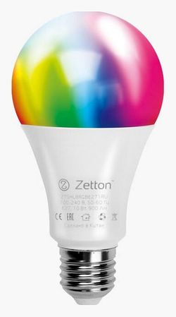 Лампа светодиодная с управлением через Wi-Fi Zetton Smart Wi-Fi Bulb E27 15Вт 6500K ZTSHLBRGBE271RU