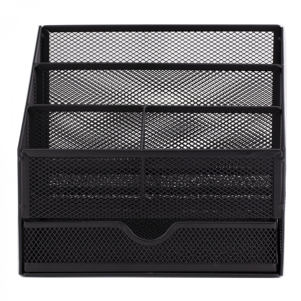 Подставка-органайзер д/канцтоваров, Alingar, металлическая, 23*20*15 см, 5 отделений, выдвижной ящик