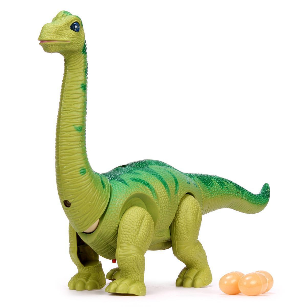 Динозавр Брахиозавр, движение, световые и звуковые эффекты, откладывает яйца, 22х12х15,5 см