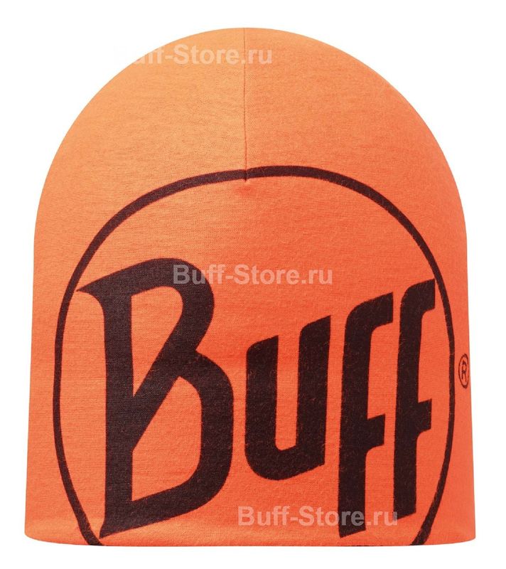 Двухсторонняя спортивная шапка Buff R-Logo Graphite-Orange Фото 3