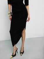 Юбка с асимметричной сборкой, Черная