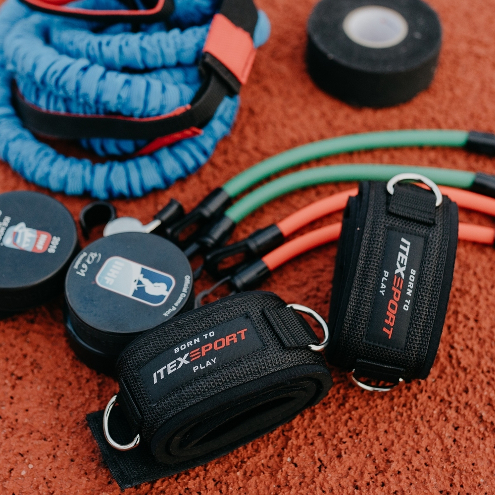 ITEX SPORT трубчатый эспандер с манжетами (нагрузка до 36 кг), латеральный эспандер для ног и ягодиц, оптом