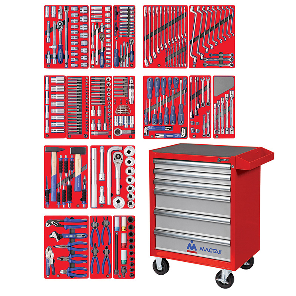 Набор инструментов &quot;ЭКСПЕРТ&quot; в красной тележке, 323 предмета МАСТАК 52-06323R