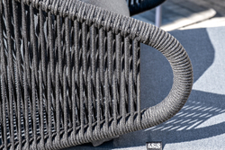 "Милан" лаунж-зона 4-местная плетеная из роупа (веревки), каркас алюминиевый темно-серый, роуп темно-серый