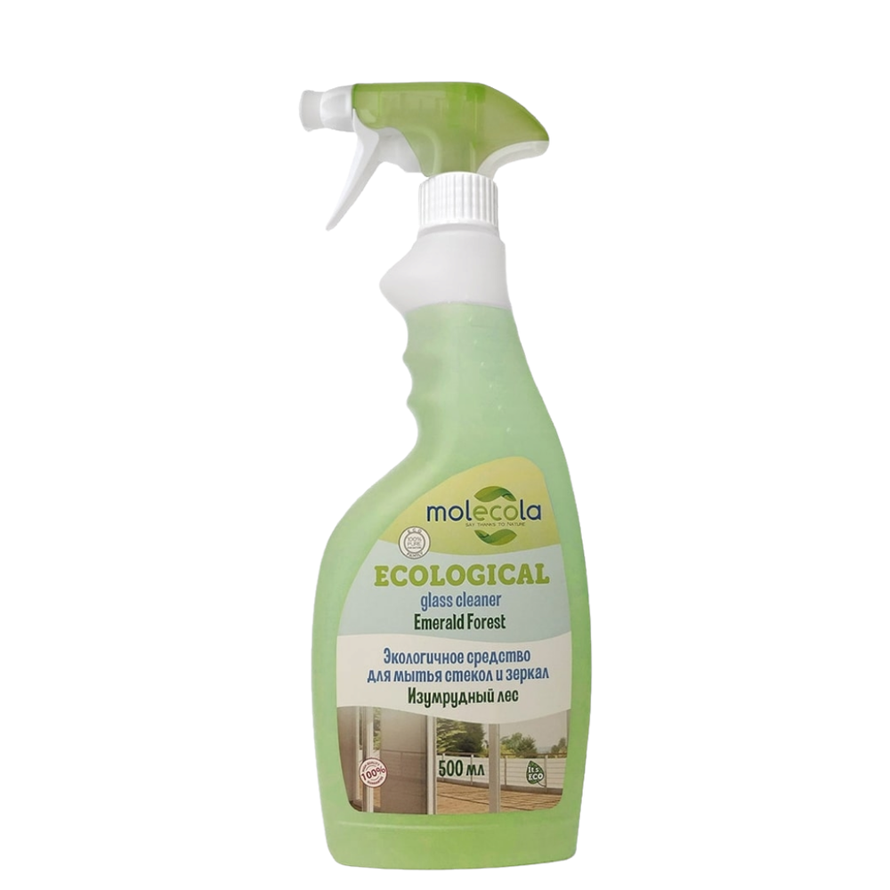 Экологичное средство для мытья стекол и зеркал Изумрудный лес 500 мл (Molecola)