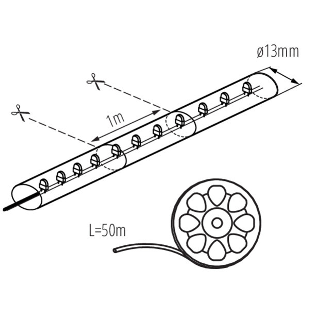 Cветовой шнур дюралайт KANLUX GIVRO LED-WW 50M