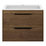 База под раковину Chiara 2D 600 подвесная, 2 выкатных ящика soft-close, T.Oak