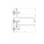 Смеситель для ванны и раковины 1/2 кер ПРОФСАН ПСМ-157-48 "ЕВРО", эксцентрики "ЕВРО", ХРОМ