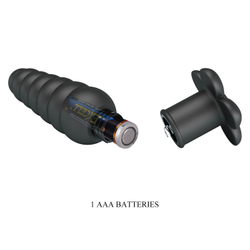 Черный анальный вибростимулятор Imron - 11 см.