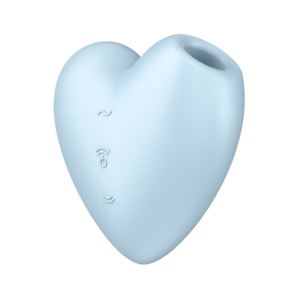 Голубой вибромассажер 7,5см с вакуум-волновой стимуляцией Satisfyer Cutie Heart
