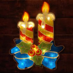 Светодиодная новогодняя фигура ЭРА ENIOF-09 Свечки | Фигуры