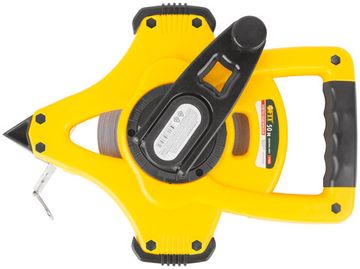 Рулетка геодезическая, стальная лента, открытый пластик. корпус, ускоренная перемотка, прорезин. ручка 50 м