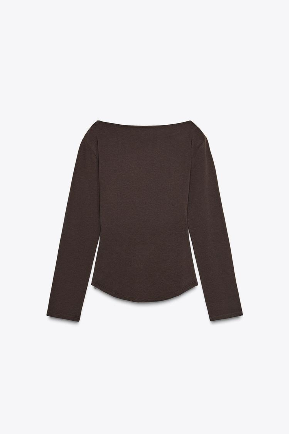 ZARA ТОП СО СБОРКАМИ СБОКУ, ТЕМНО-БАКЛАЖАНОВЫЙ